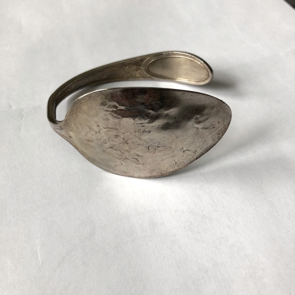 Vintage hammered spoon cuff bracelet